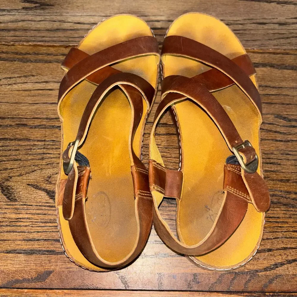 Chaco Wayfarer Brown Leather Sandals Strappy Comfort Slingback Women’s 9 - Picture 6 of 8